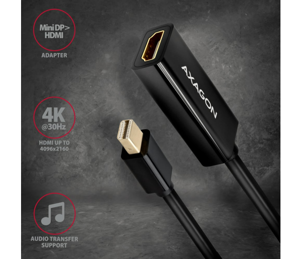Axagon RVDM-HI14N Mini DisplayPort - HDMI adapter, 4K/30Hz - 1485477 - zdjęcie 2